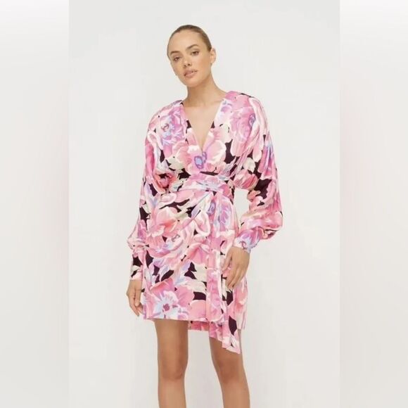 Stunning Sheike Fire Island dress with button sleeves floral pattern aus 12 - Picture 3 of 16